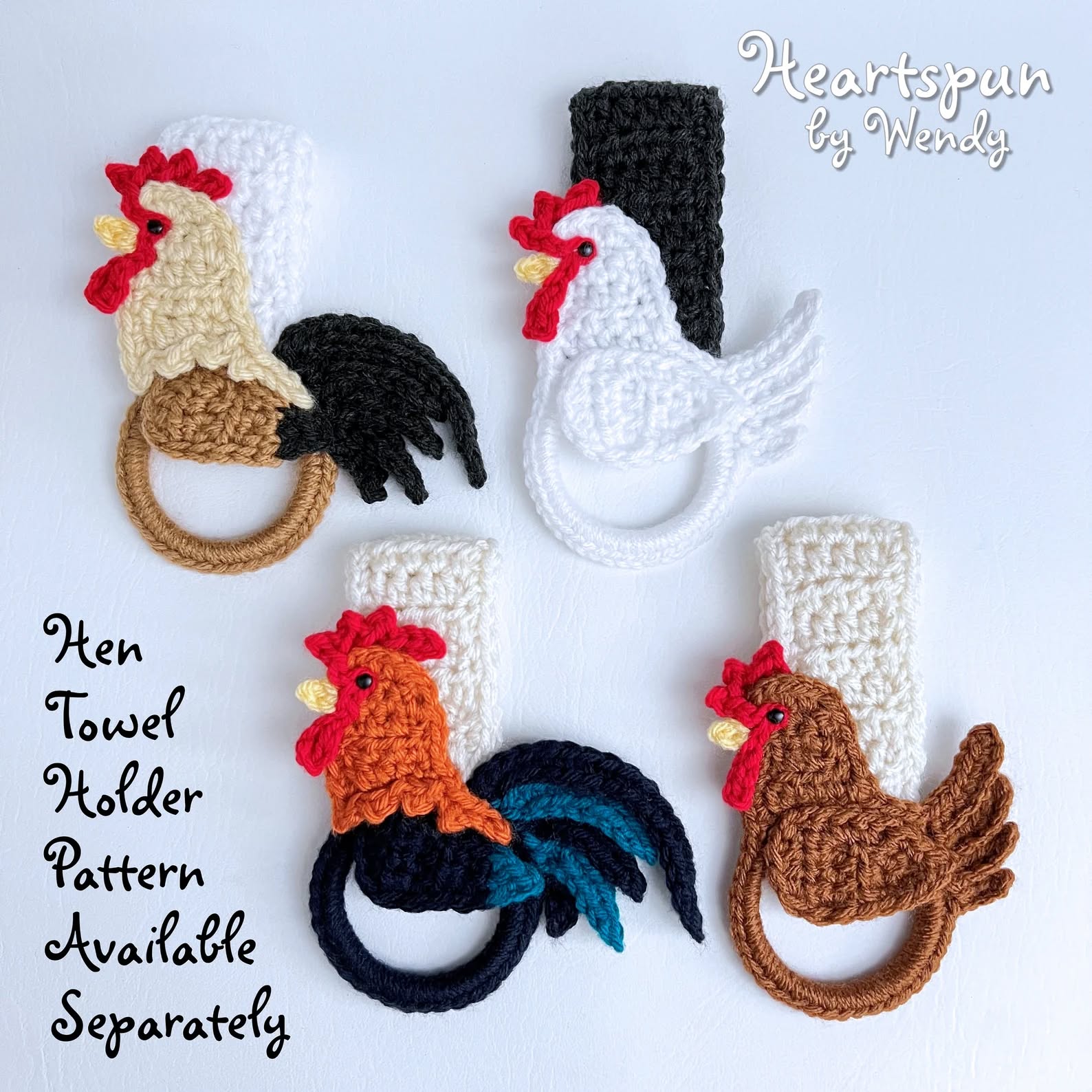 Rooster kitchen towel rack - Pattern